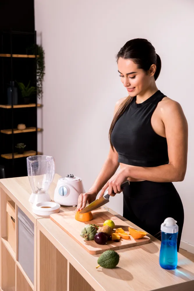 A woman in calm focus, representing the NutriMaintain program